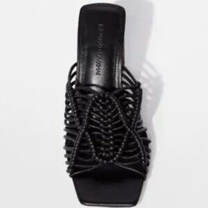 Jonathan Simkhai Audra Macrame Heeled Sandal in Black Size EU 41 - US 10